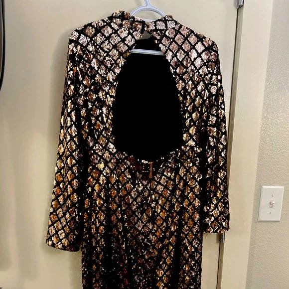 akira black and gold dress GLISTENIN IN GOLD BLAZER DRESS – AKIRA main image 1